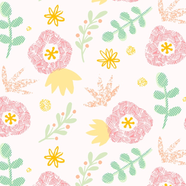 Flat floral pattern design