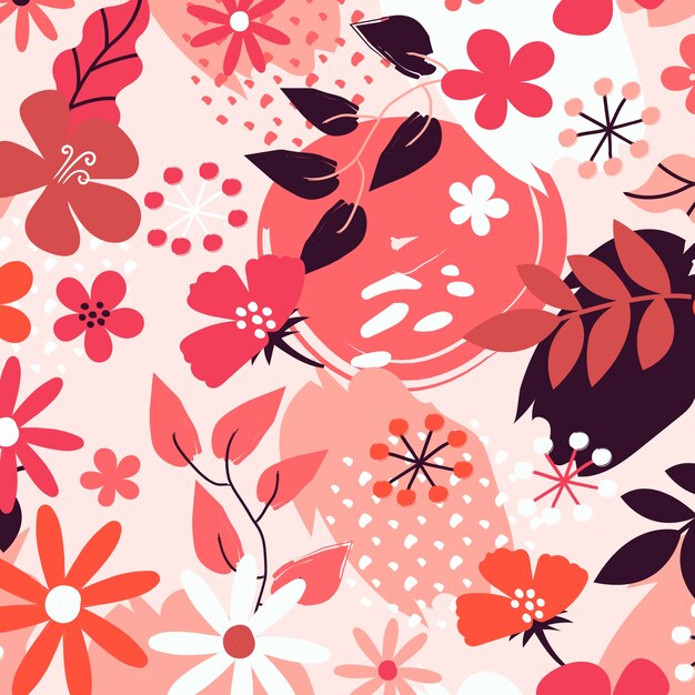 Flat floral pattern design