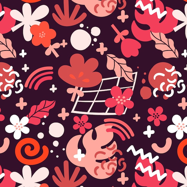 Flat floral pattern design