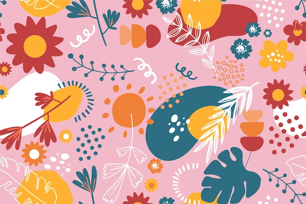 Flat floral pattern design