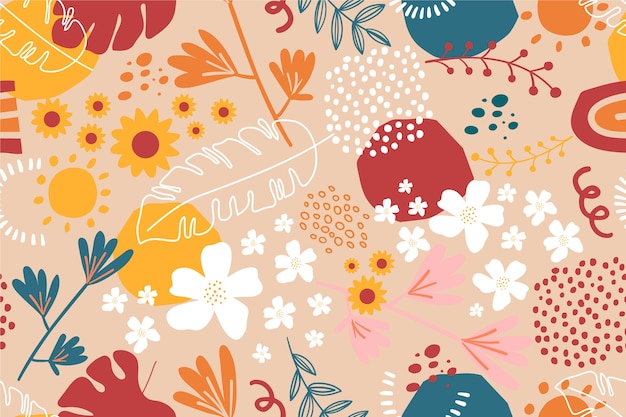 Free vector flat floral pattern design