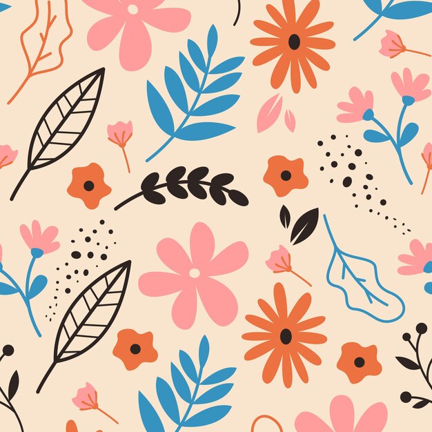 Flat floral pattern design