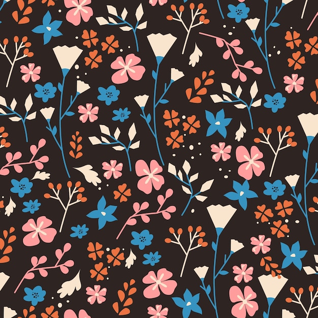 Free vector flat floral pattern design