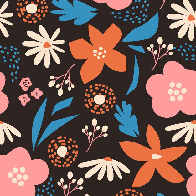 Flat floral pattern design