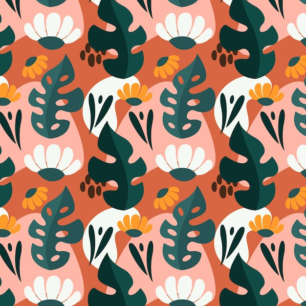 Free vector flat floral pattern design