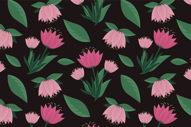 Free vector flat floral pattern design