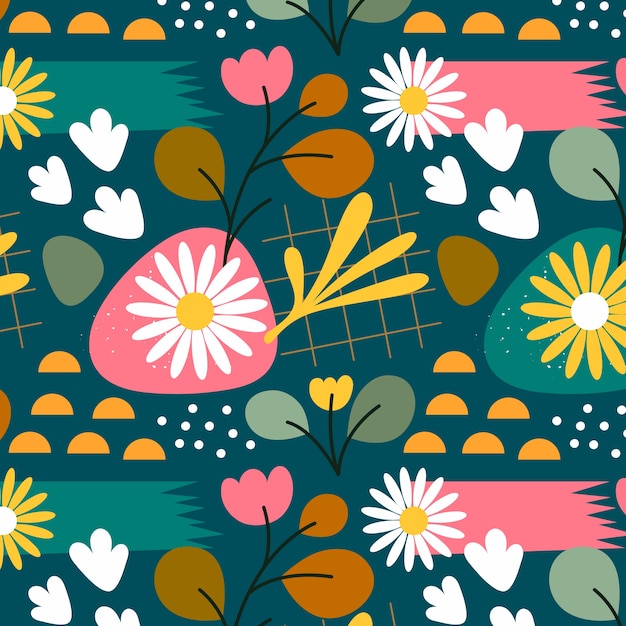 Free vector flat floral pattern design