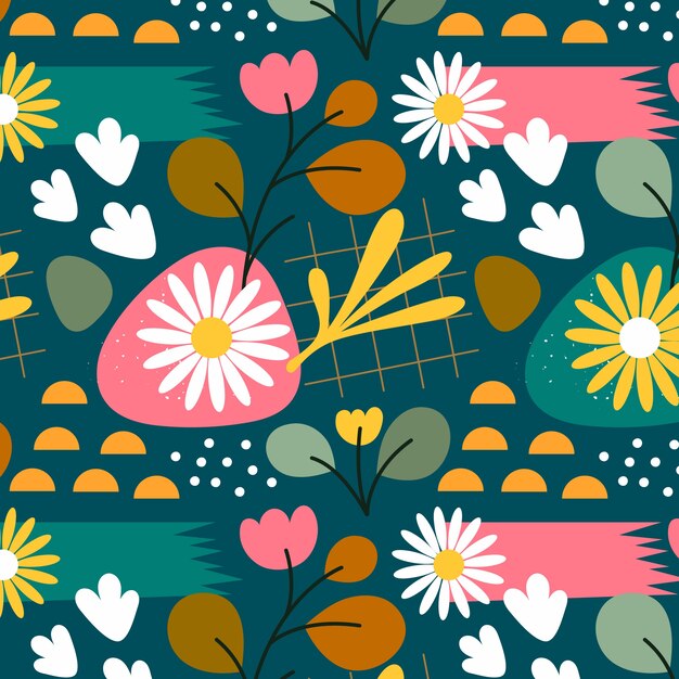 Flat floral pattern design