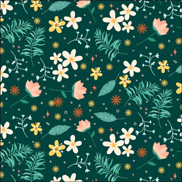 Flat floral pattern design