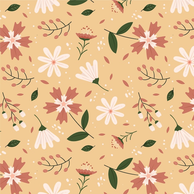 Free vector flat floral pattern design