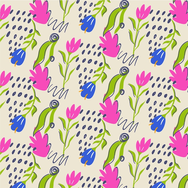 Free vector flat floral pattern design