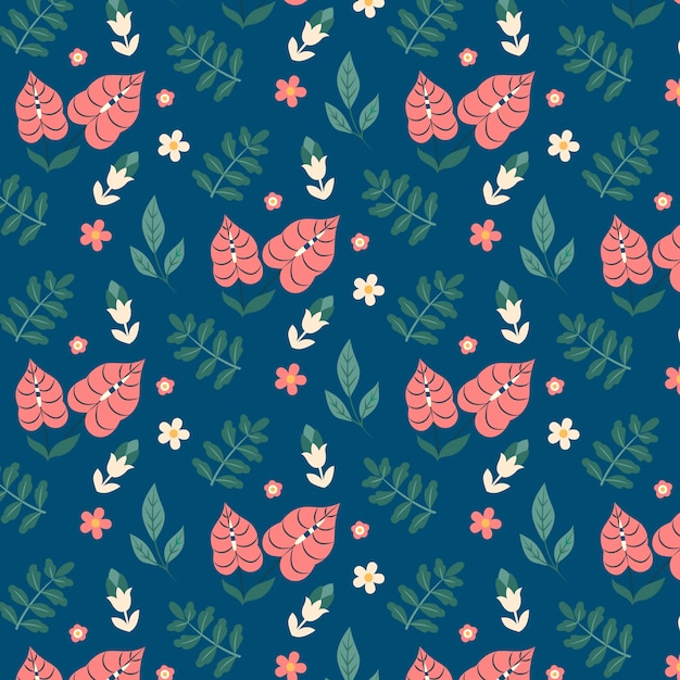 Free vector flat floral pattern design