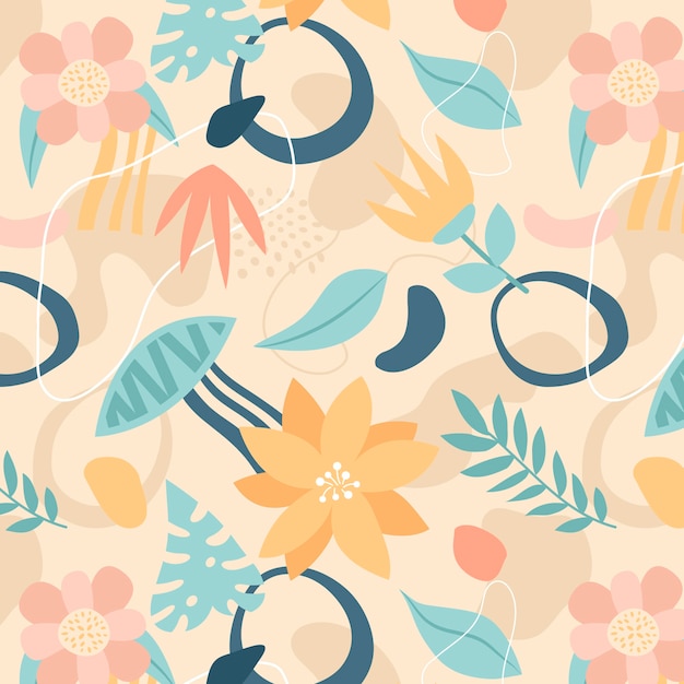 Flat floral pattern design