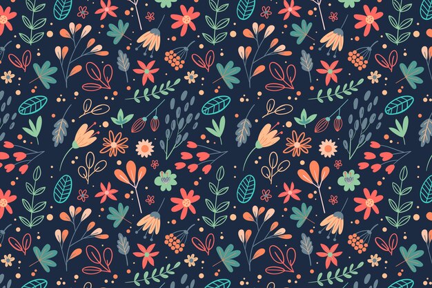 Flat floral pattern design