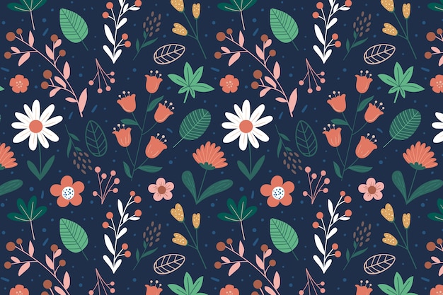 Flat floral pattern design