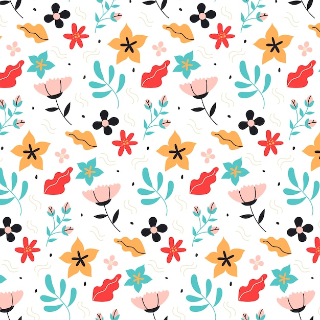 Free vector flat floral pattern design