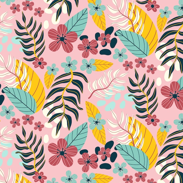 Free vector flat floral pattern design