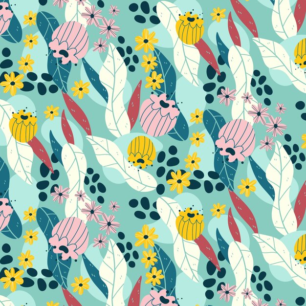 Flat floral pattern design