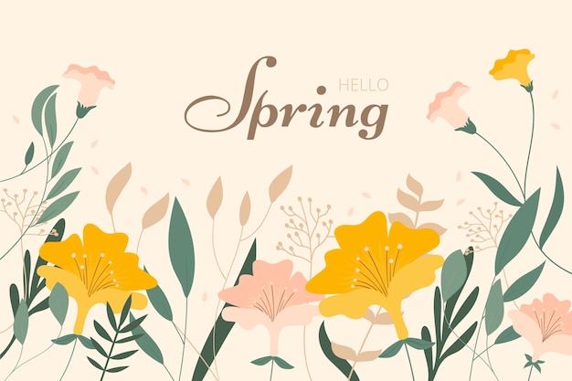 Free vector flat floral spring background