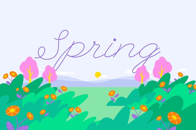 Flat floral spring background