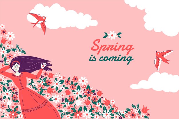 Free vector flat floral spring background