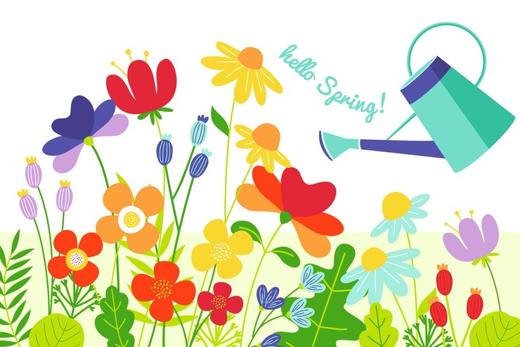 Free Vector flat floral spring background