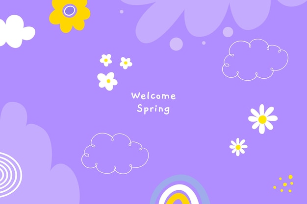 Free vector flat floral spring background