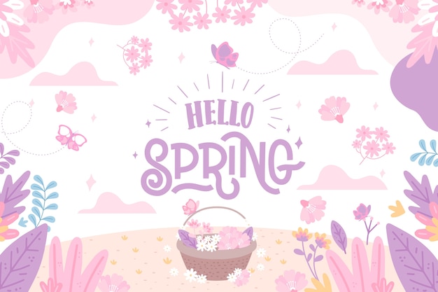 Free vector flat floral spring background