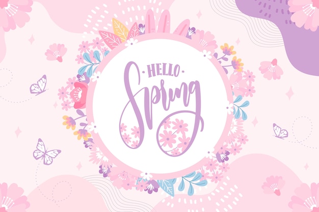 Flat floral spring background