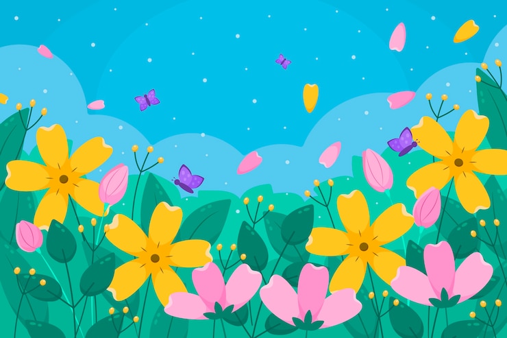 Free Vector flat floral spring background