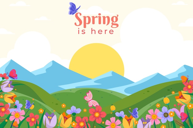 Free vector flat floral spring background