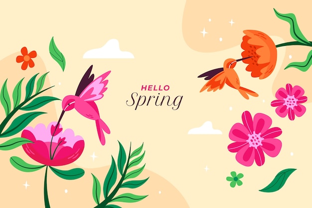 Flat floral spring background
