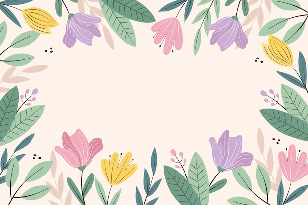 Free vector flat floral spring background