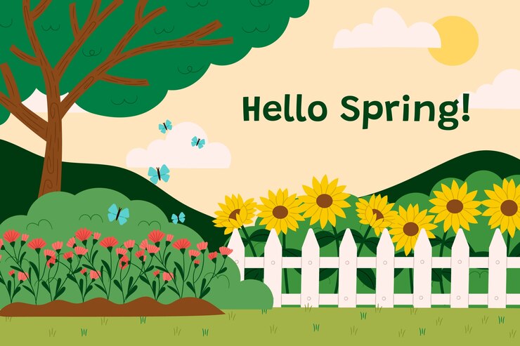 Free Vector flat floral spring background