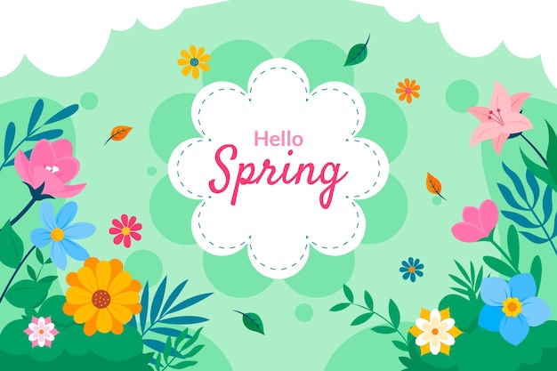 Free vector flat floral spring background