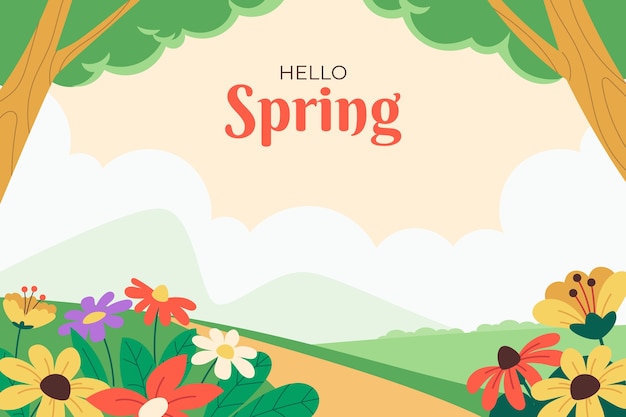 Free vector flat floral spring background