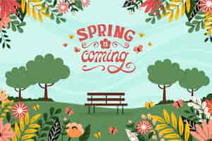 Free vector flat floral spring background