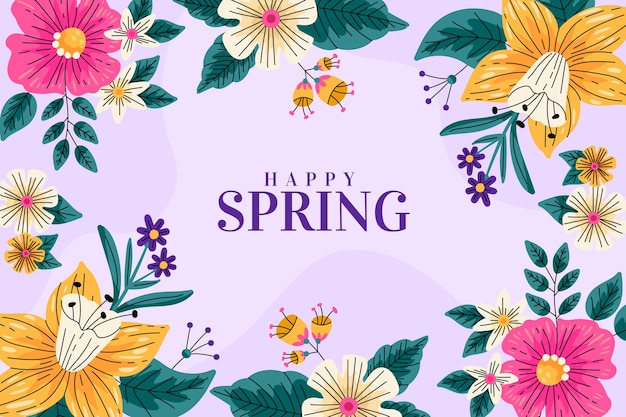 Flat floral spring background