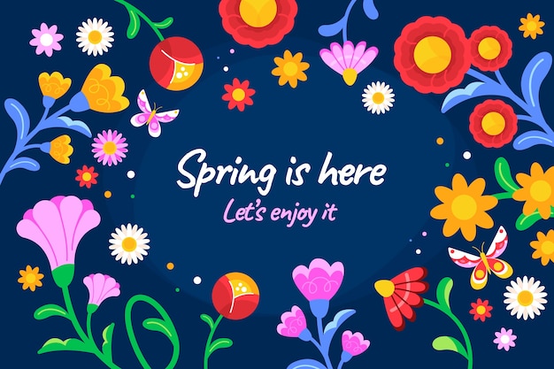 Flat floral spring background