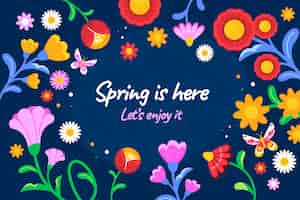 Free vector flat floral spring background