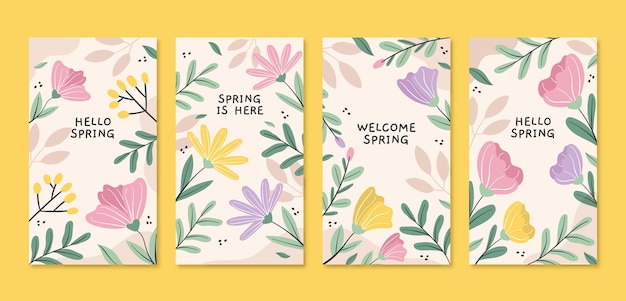 플랫 꽃 봄 instagram 이야기 모음
