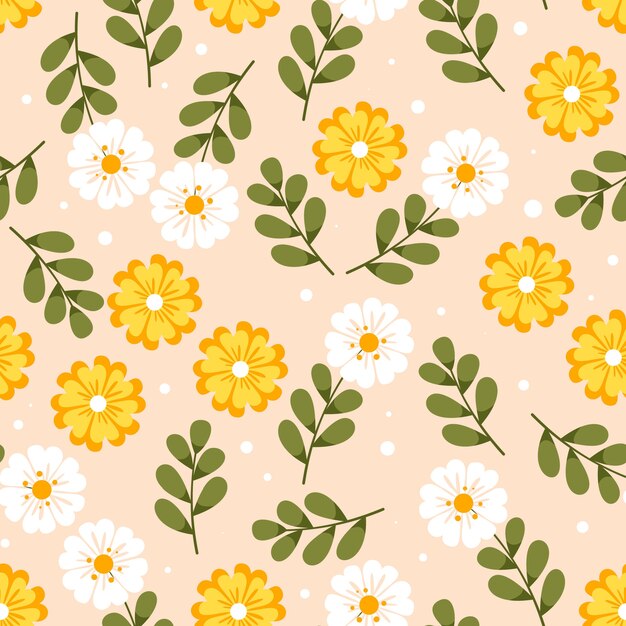 Flat floral spring pattern design