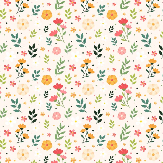 Flat floral spring pattern design