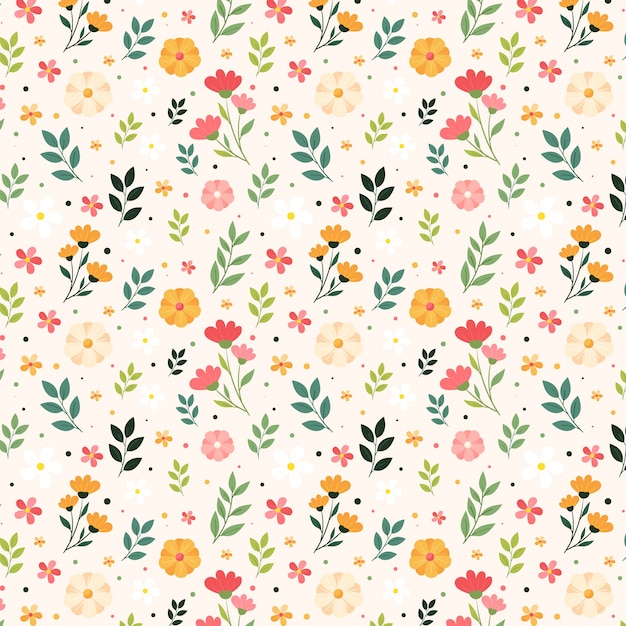 Flat floral spring pattern design