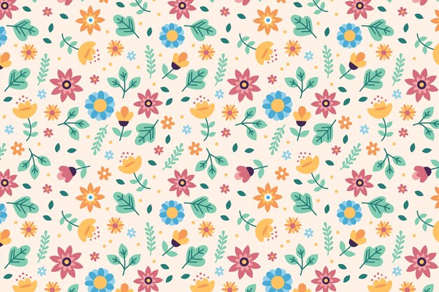 Flat floral spring pattern design