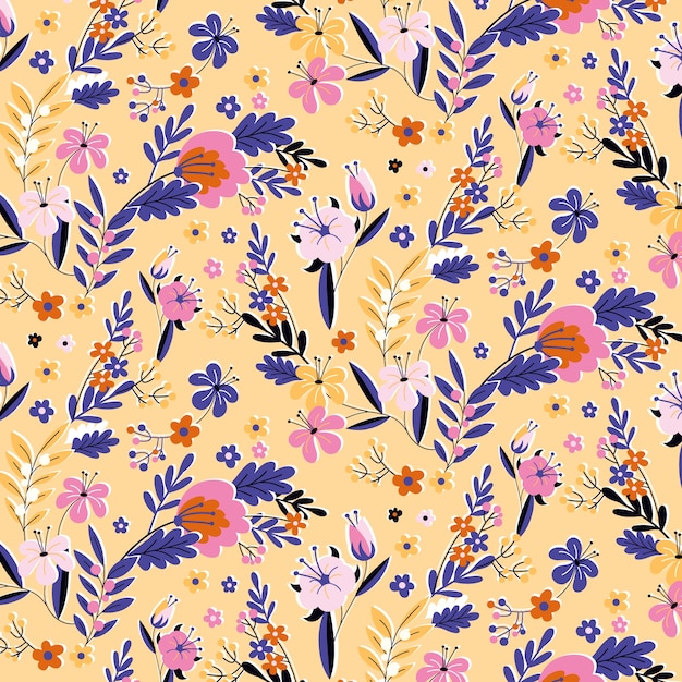 Flat floral spring pattern design