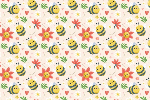 Free vector flat floral spring pattern design