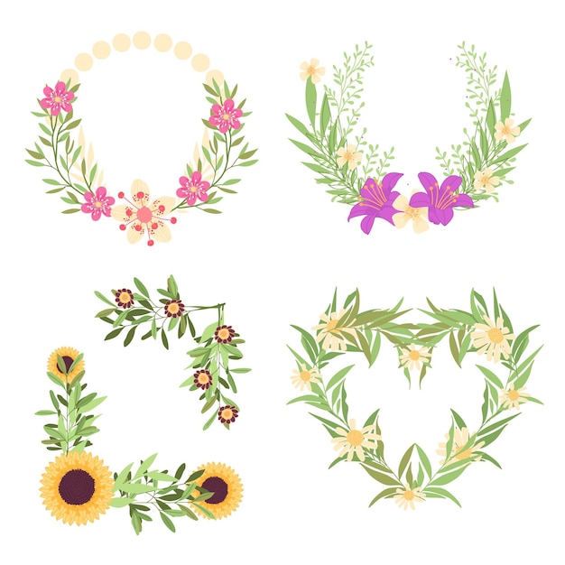 Flat Floral Wreath Collection