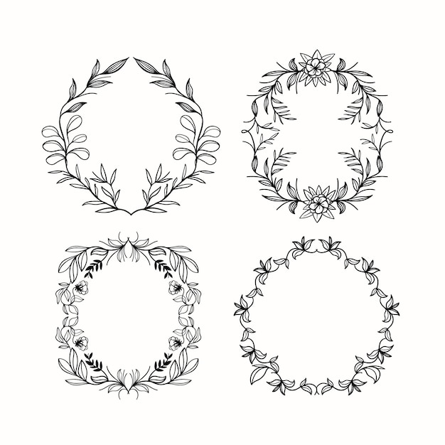 Flat floral wreaths collection