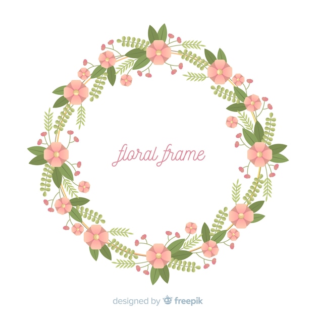 Free vector flat flower frame background